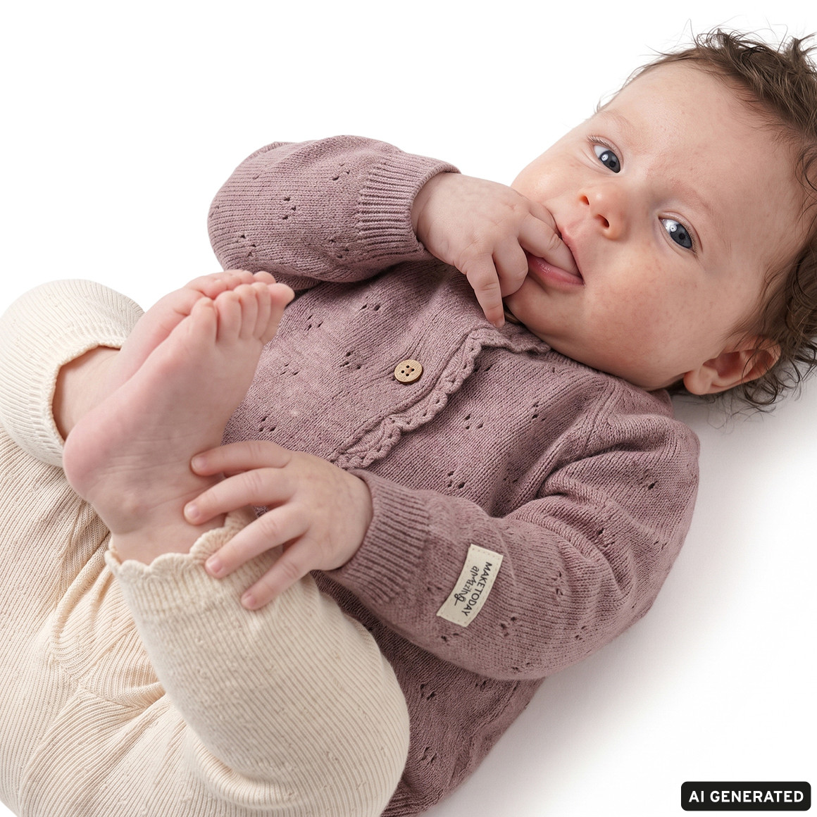 Newborn Strickjacke mit Ajour-Muster