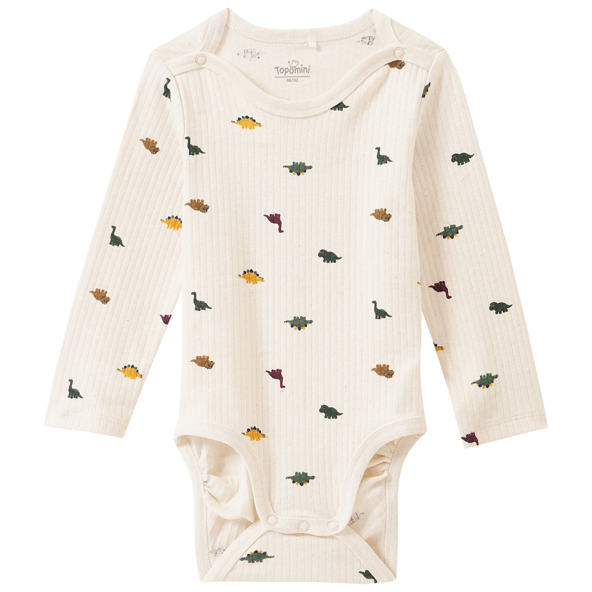 2 Baby Langarmbodys mit Dino-Motiven