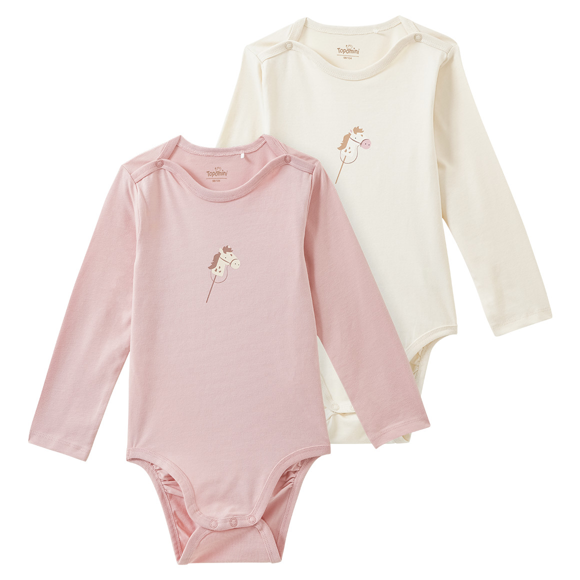 2 Baby Langarmbodys aus Bio-Baumwolle