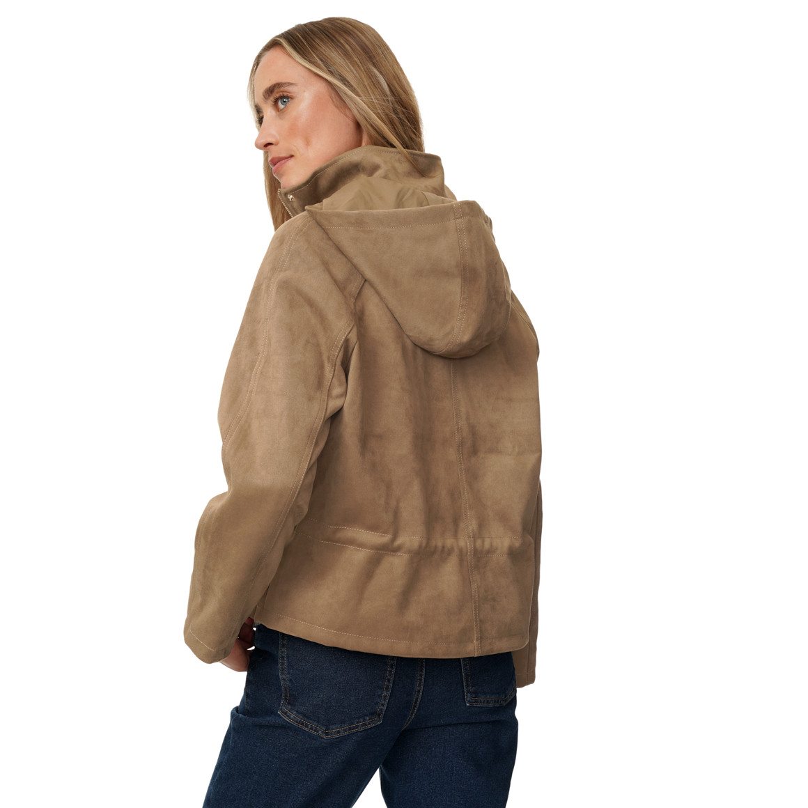 Damen Jacke in Veloursleder-Optik