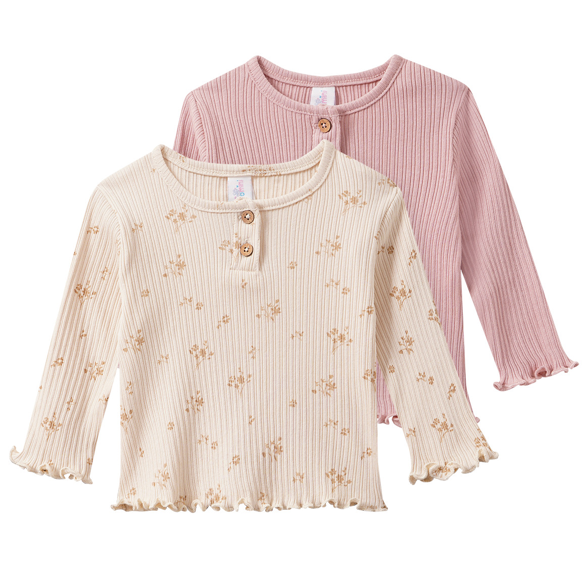 2 T-shirts met lange mouwen voor Newborns