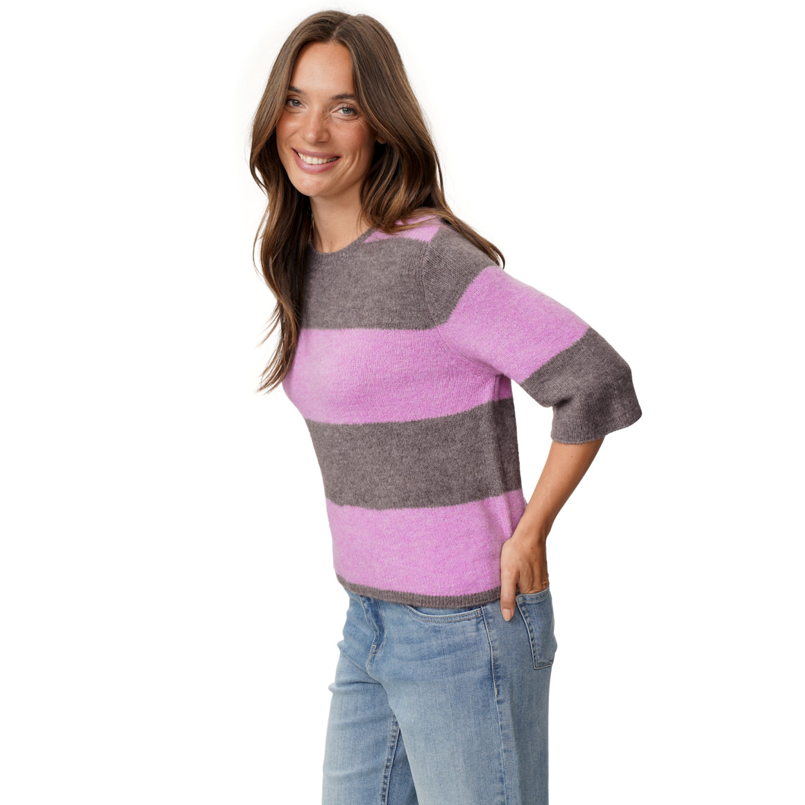 Damen Strickpullover mit weiten Ärmeln