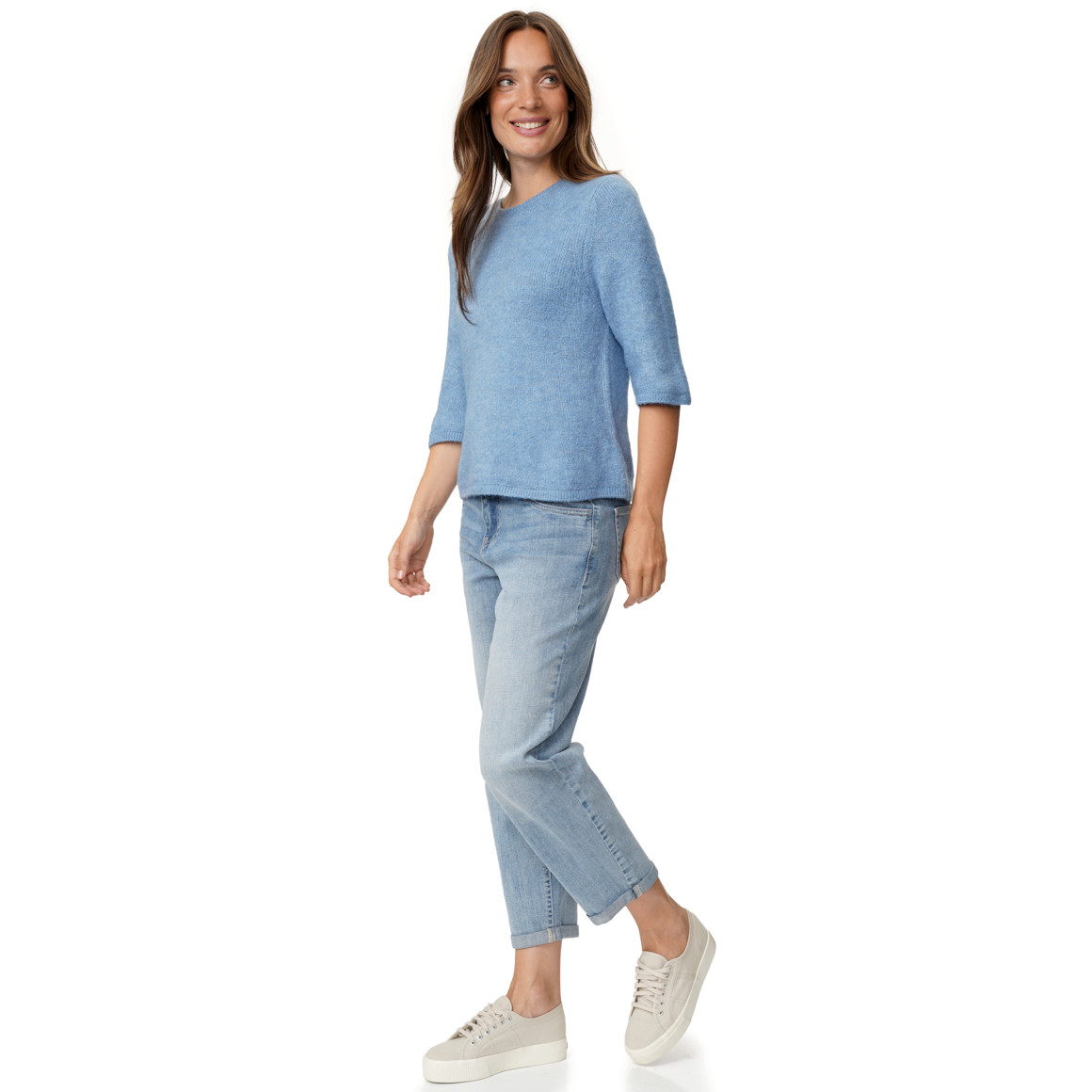 Damen Strickpullover mit weiten Ärmeln