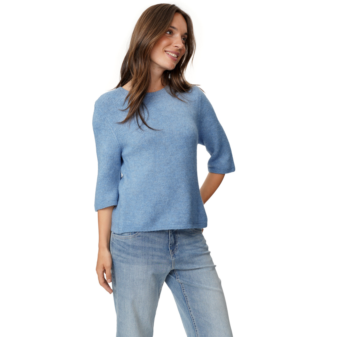 Damen Strickpullover mit weiten Ärmeln