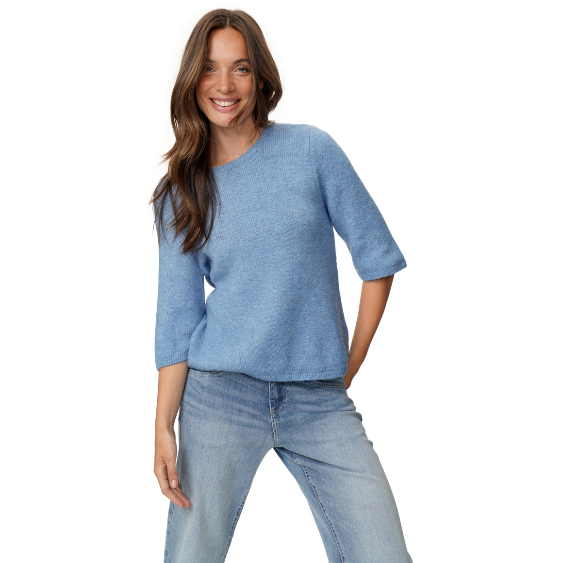 Damen Strickpullover mit weiten Ärmeln