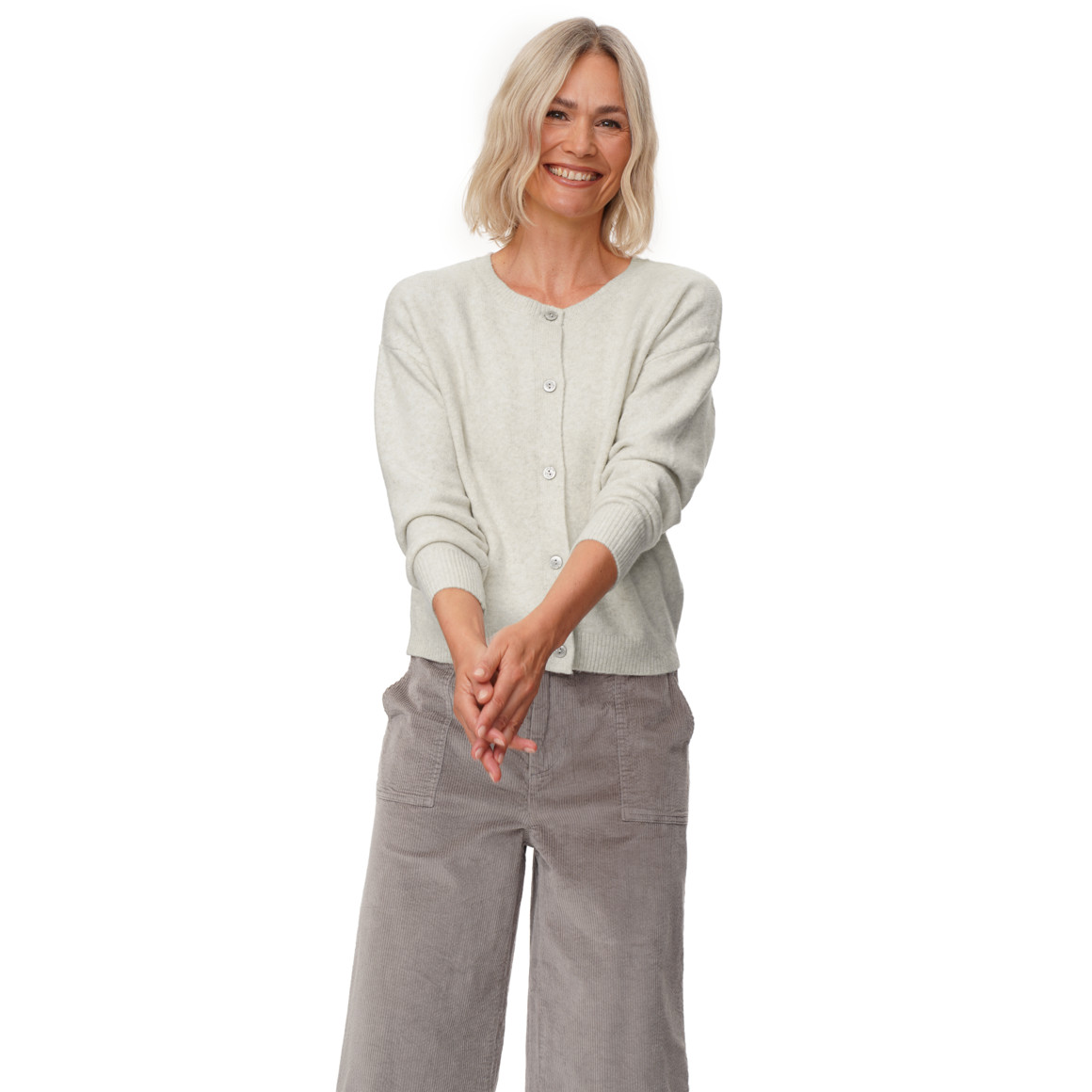 Damen Strickjacke mit Knopfleiste