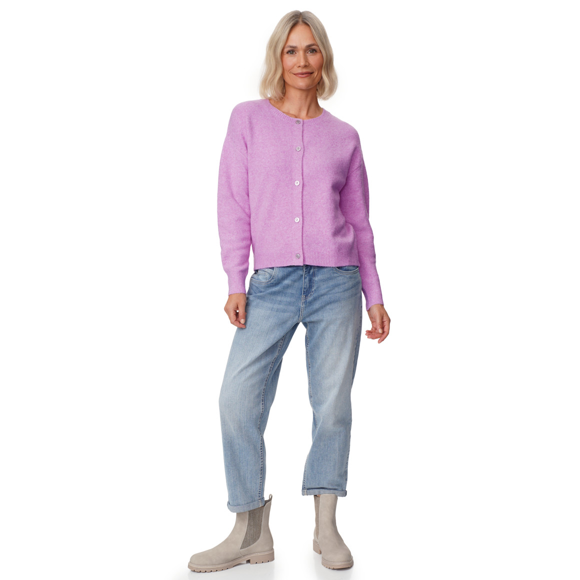 Damen Strickjacke mit Knopfleiste