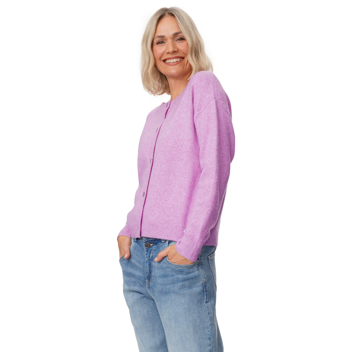 Damen Strickjacke mit Knopfleiste