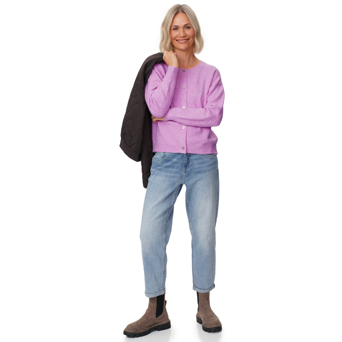 Damen Strickjacke mit Knopfleiste