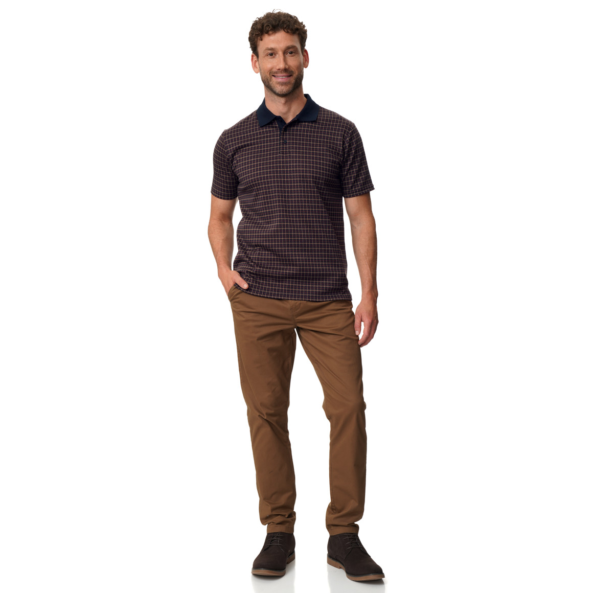 Herren Poloshirt mit Allover-Muster
