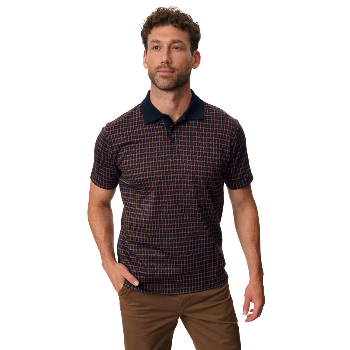Herren Poloshirt mit Allover-Muster