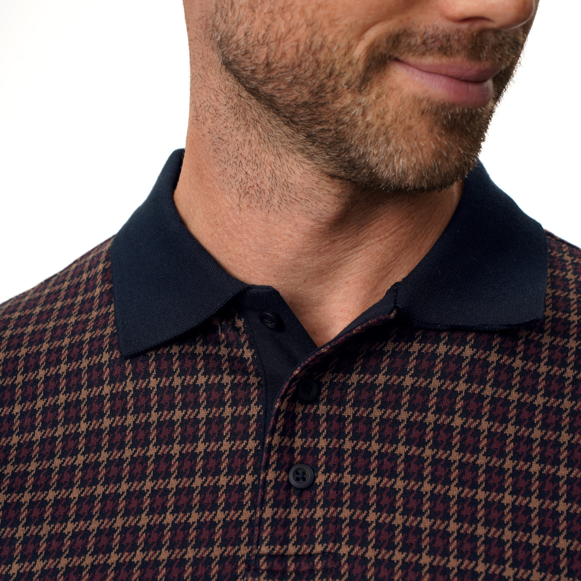 Herren Poloshirt mit Allover-Muster