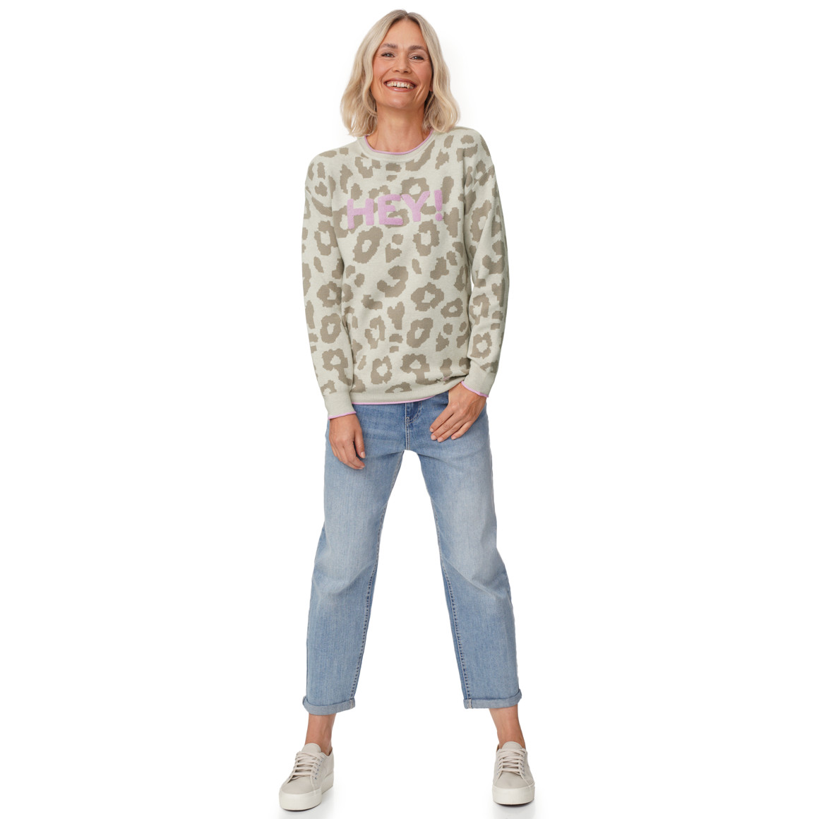 Damen Strickpullover im Leo-Look