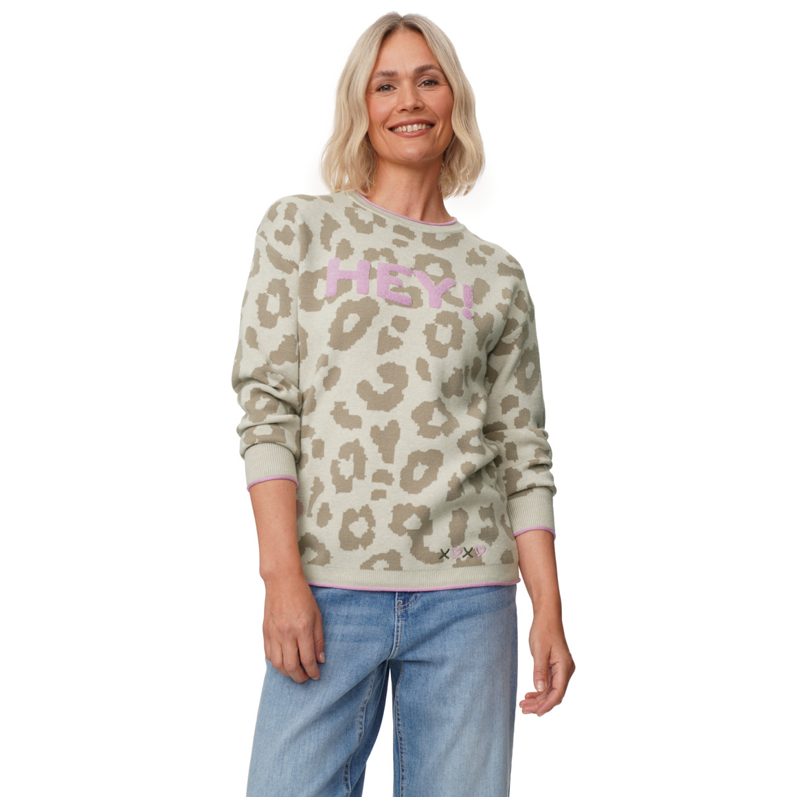 Damen Strickpullover im Leo-Look