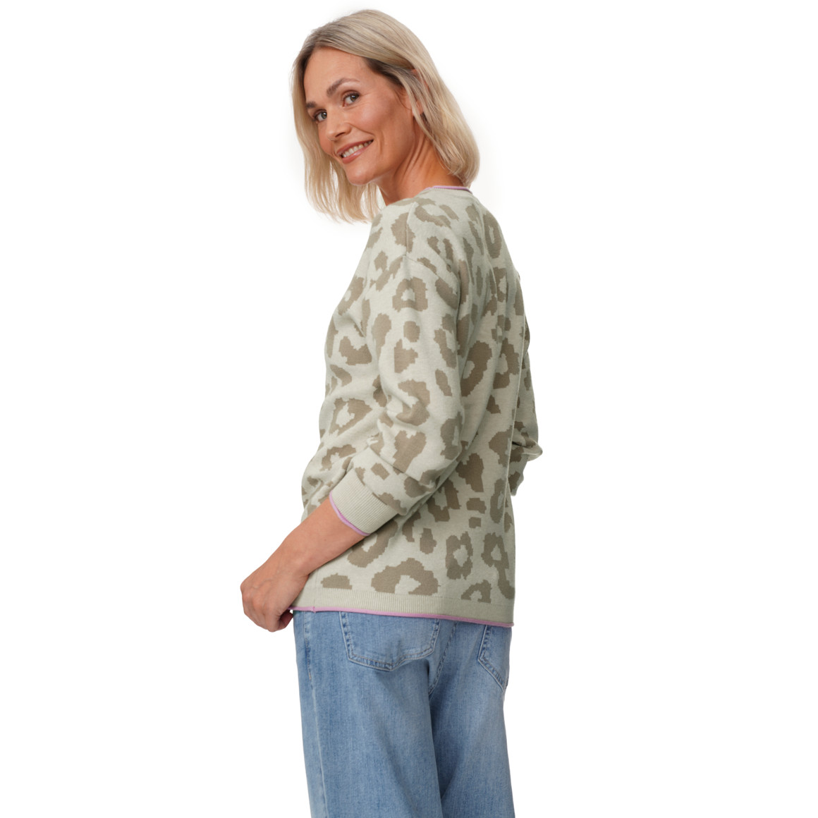 Damen Strickpullover im Leo-Look