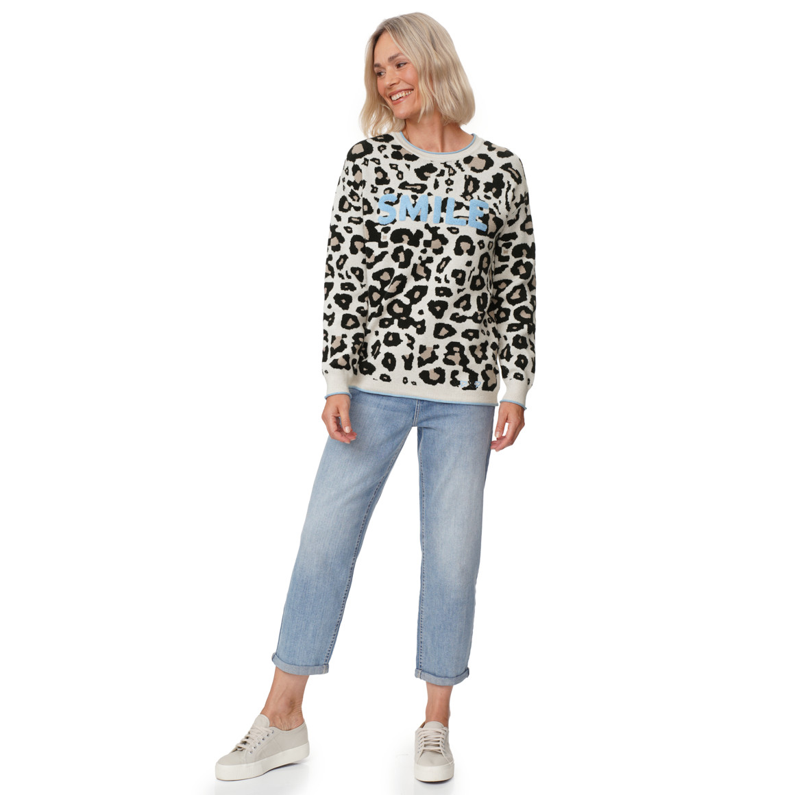 Damen Strickpullover im Leo-Look