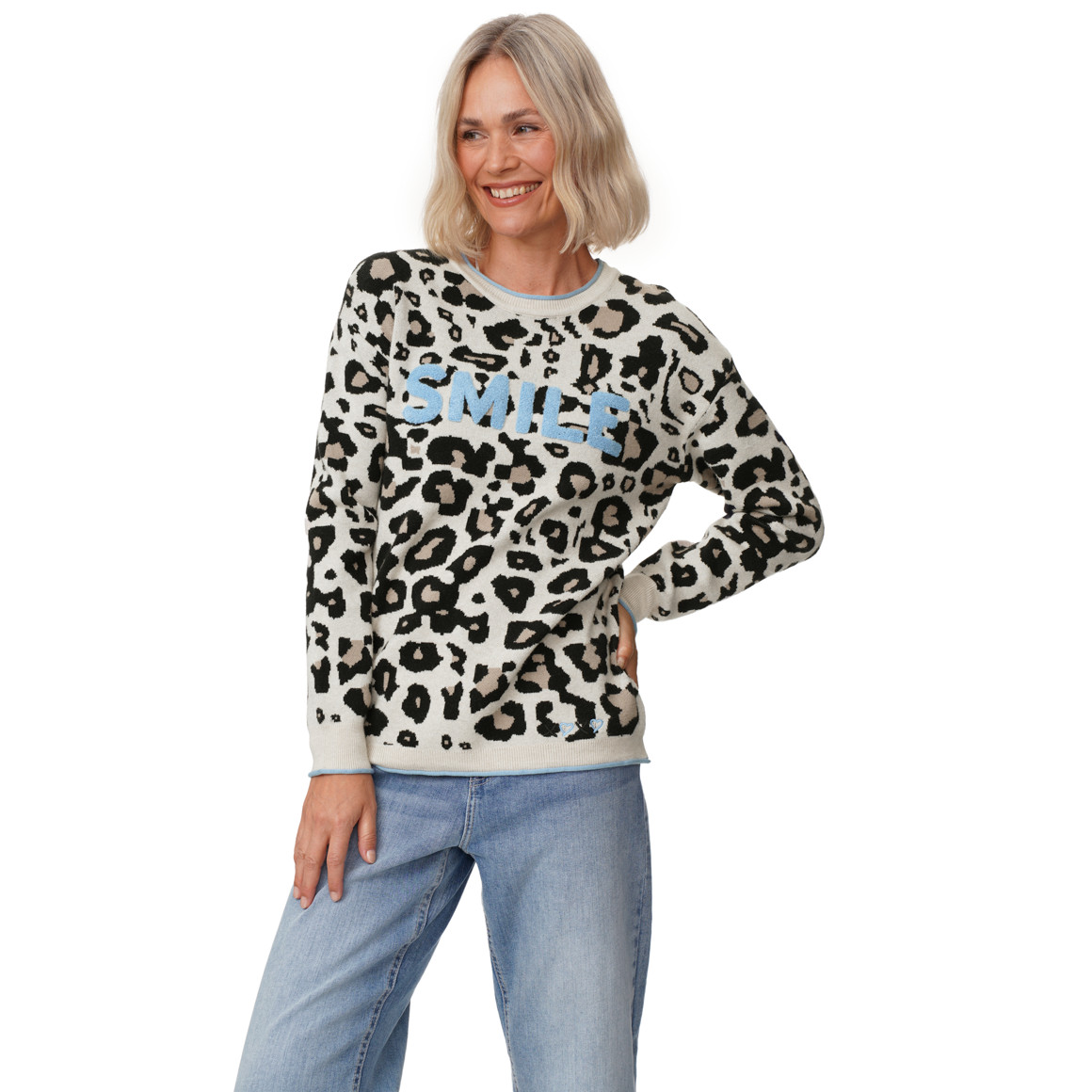 Damen Strickpullover im Leo-Look