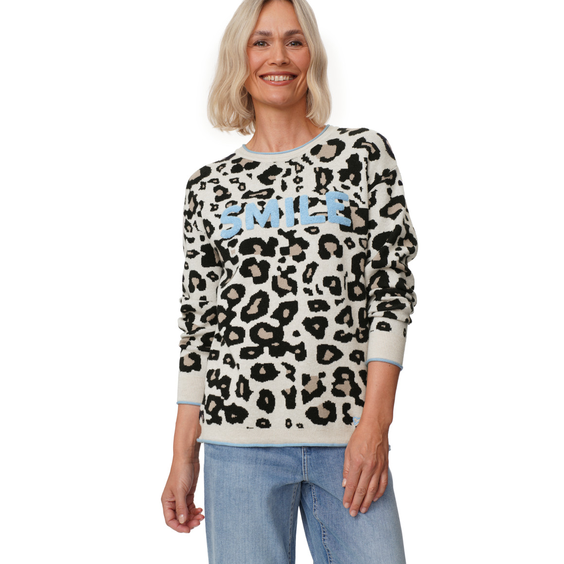 Damen Strickpullover im Leo-Look