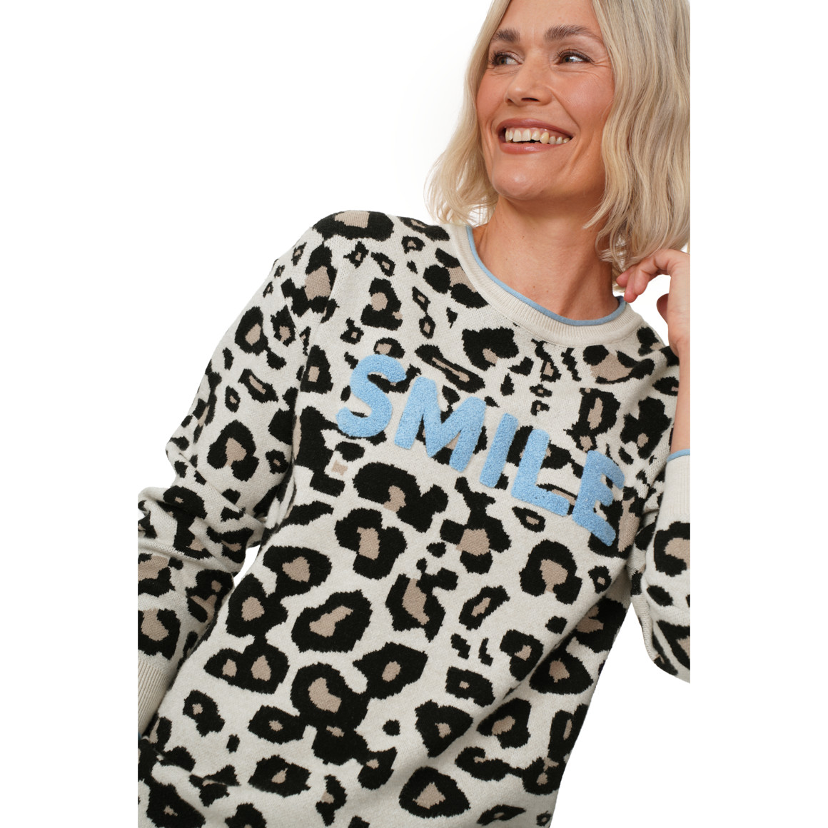 Damen Strickpullover im Leo-Look