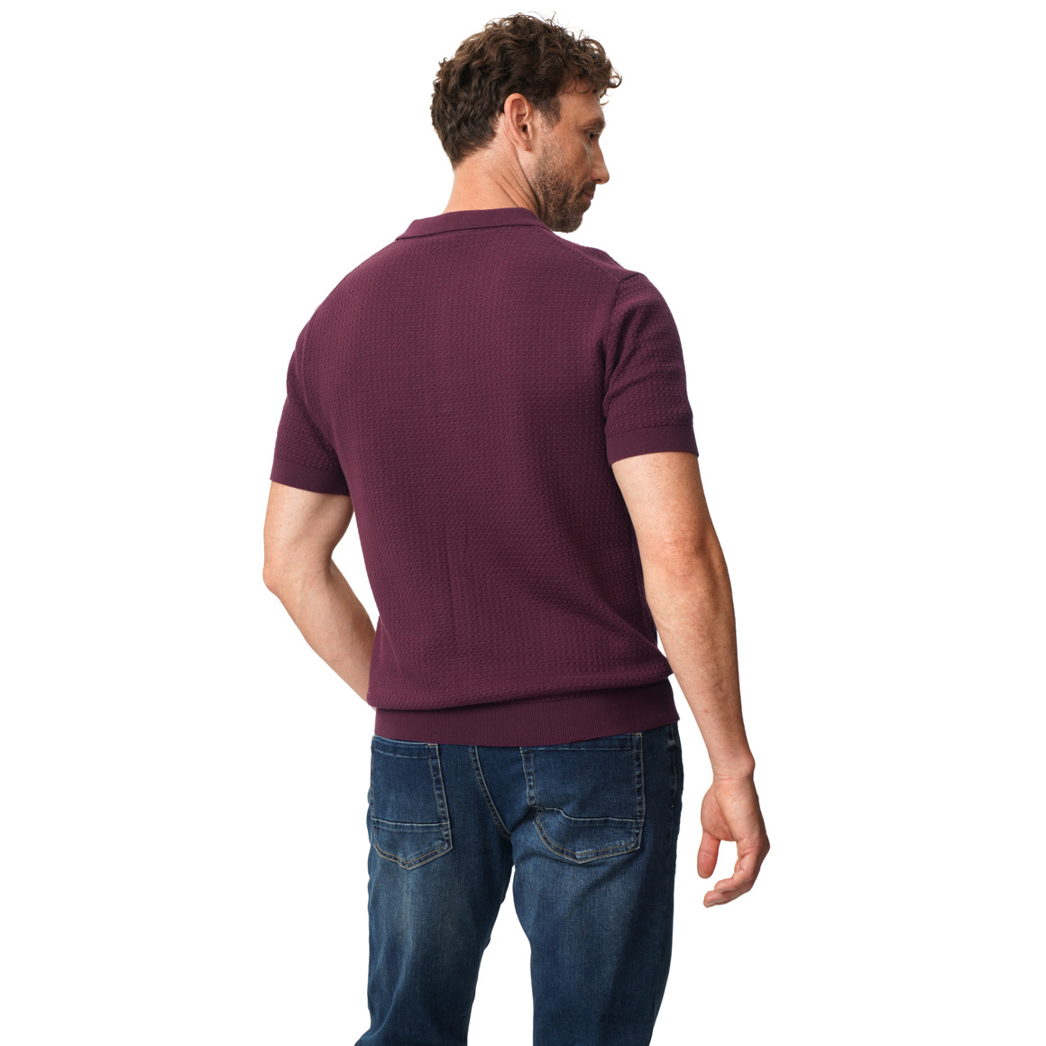 Herren Strickpoloshirt aus Baumwolle