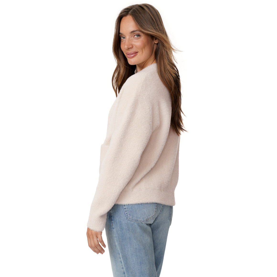 Damen Strickjacke mit Druckknopfleiste