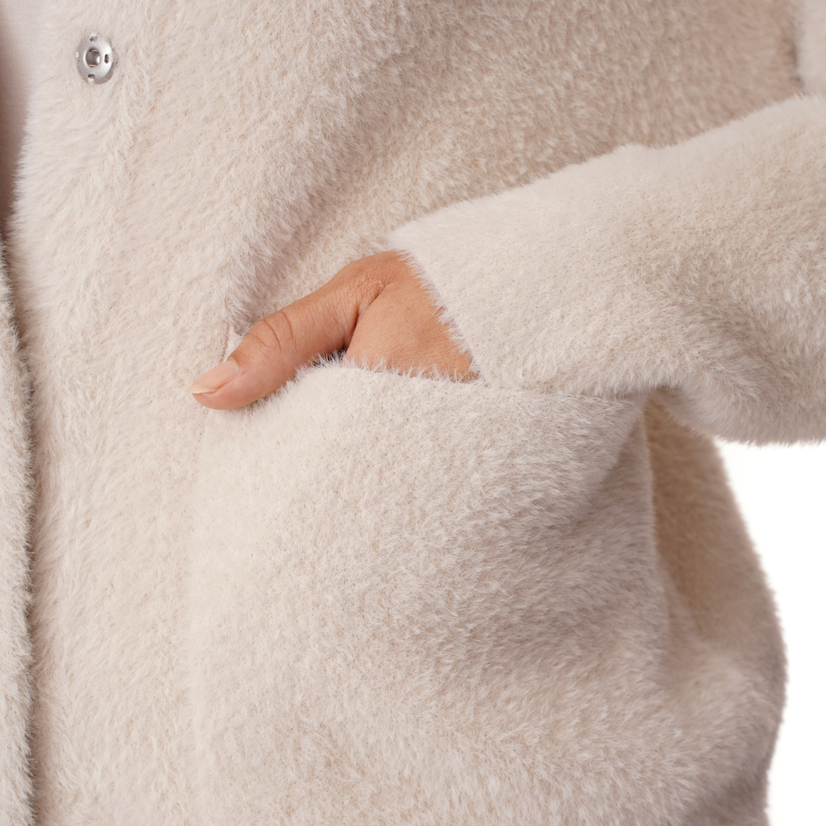 Damen Strickjacke mit Druckknopfleiste