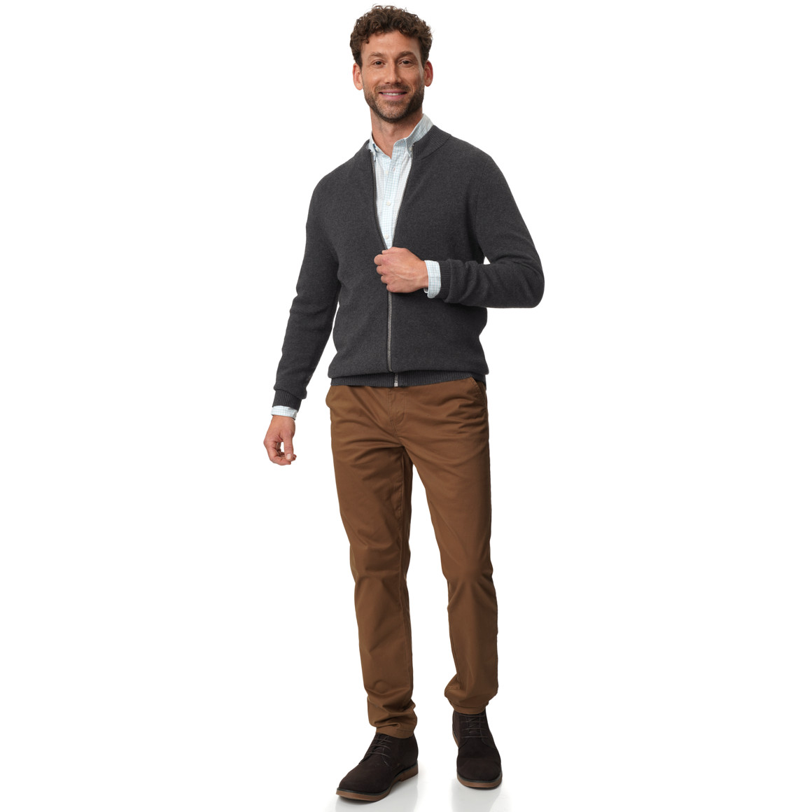 Herren Strickjacke in Unifarben