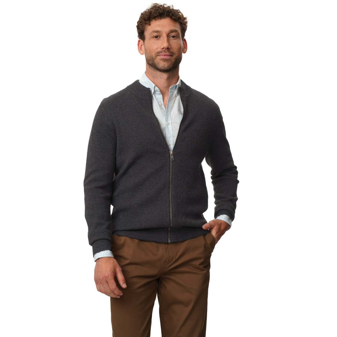 Herren Strickjacke in Unifarben