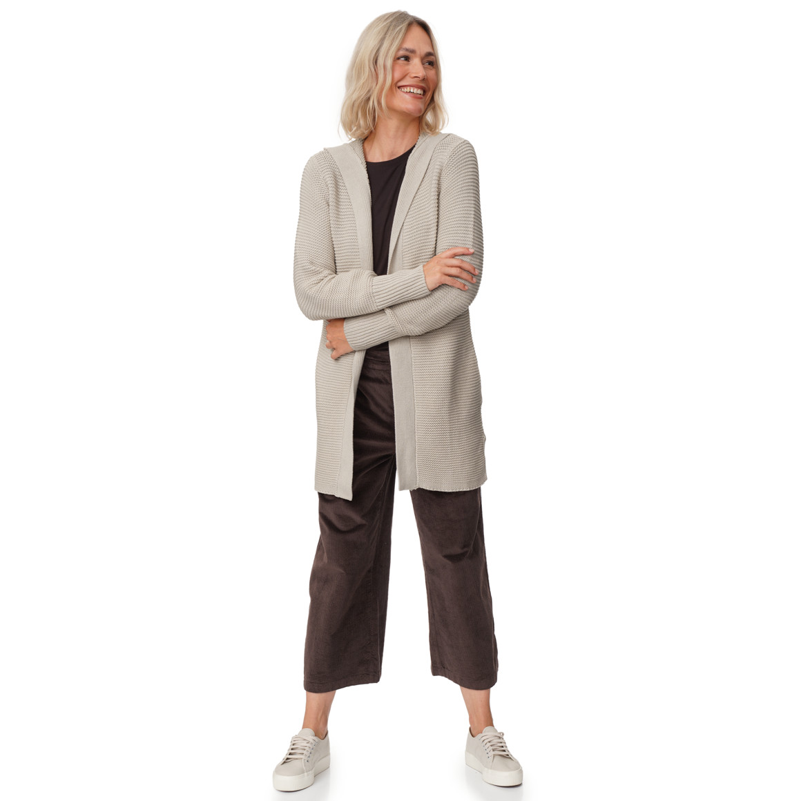 Damen Strickjacke mit Kapuze