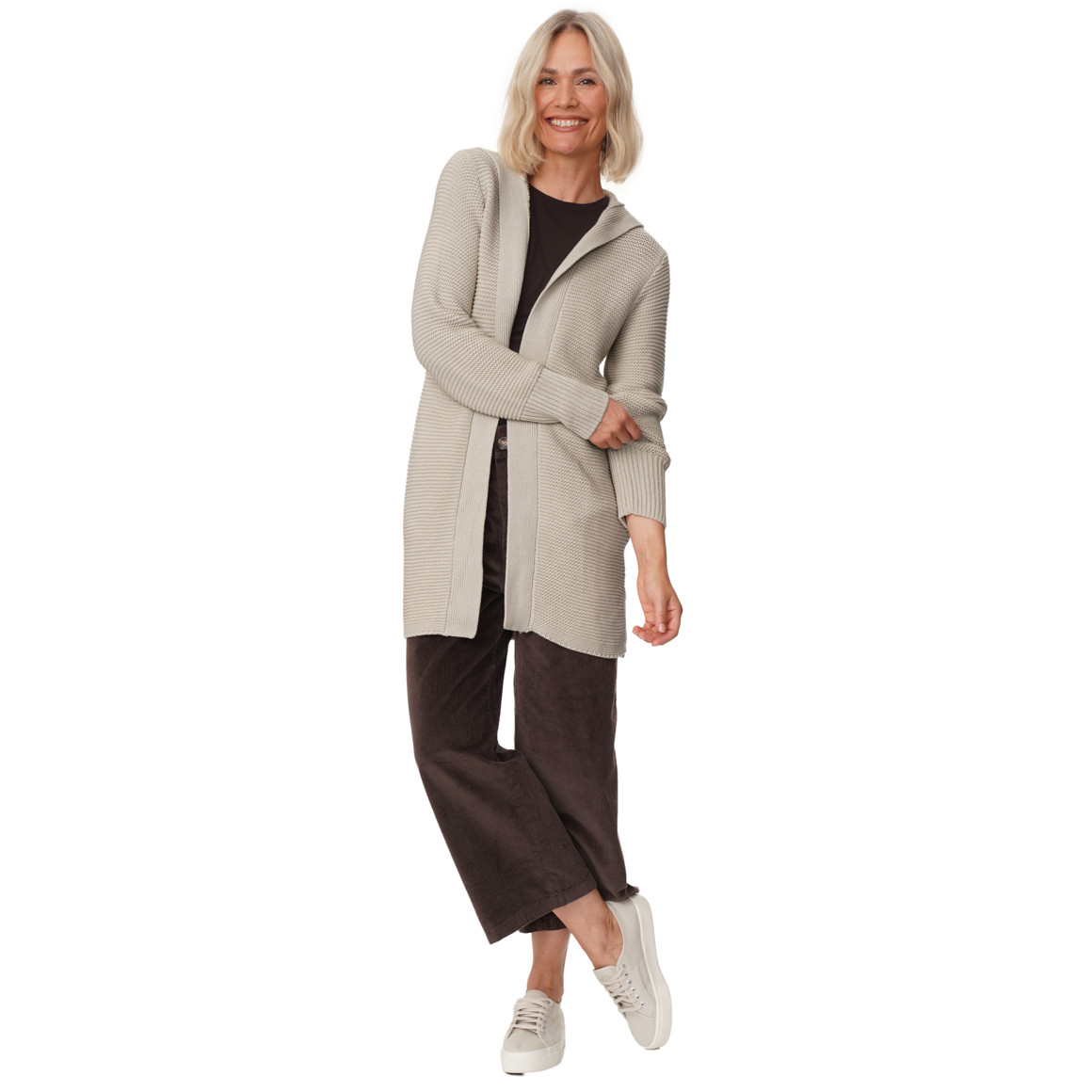 Damen Strickjacke mit Kapuze