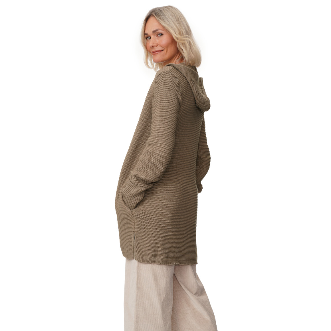 Damen Strickjacke mit Kapuze