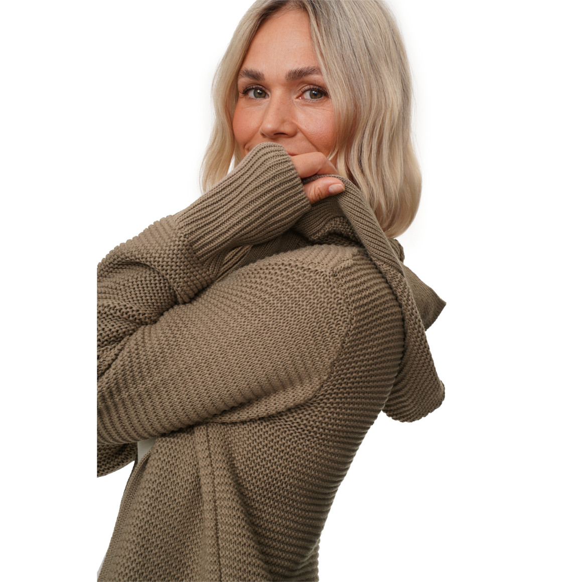 Damen Strickjacke mit Kapuze