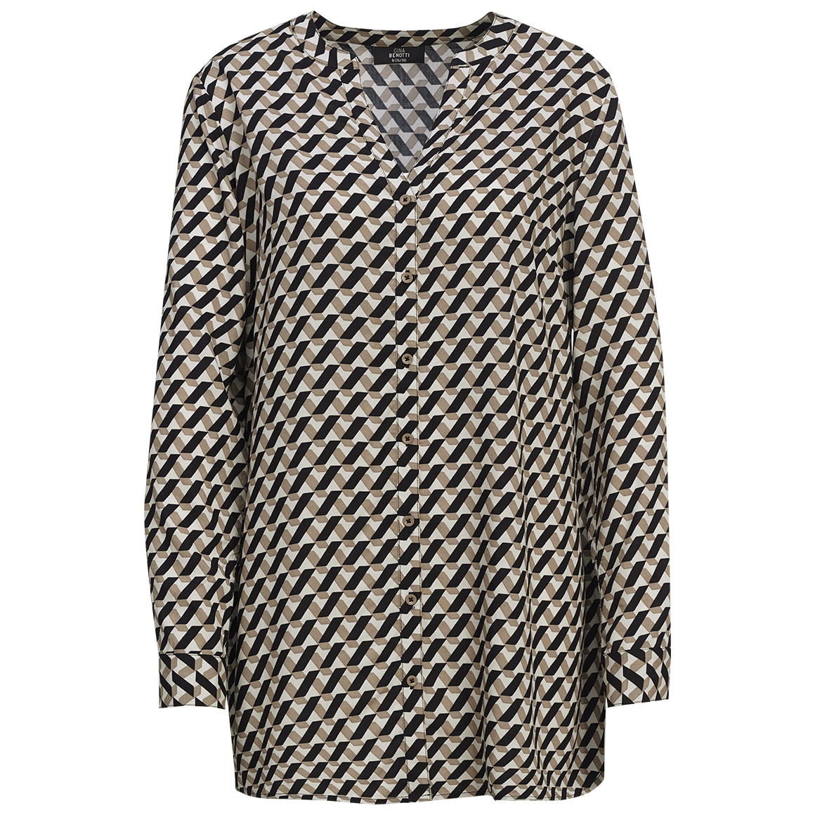 Damen Longbluse mit Turn-up-Ärmeln