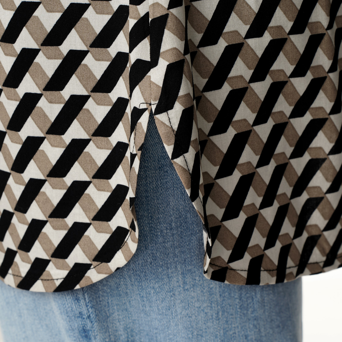 Damen Longbluse mit Turn-up-Ärmeln