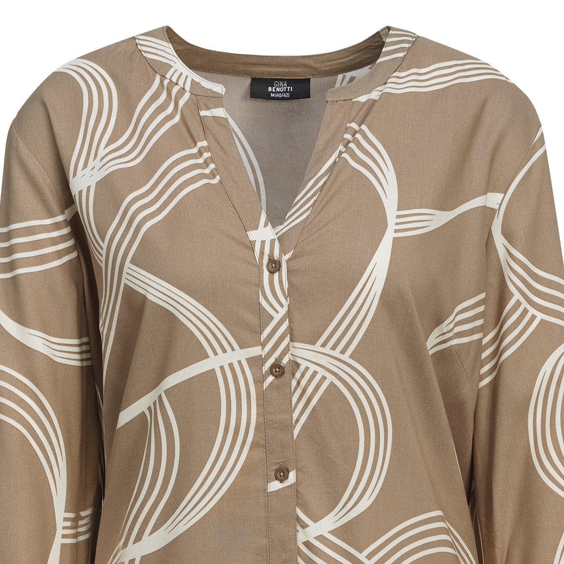 Damen Longbluse mit Turn-up-Ärmeln