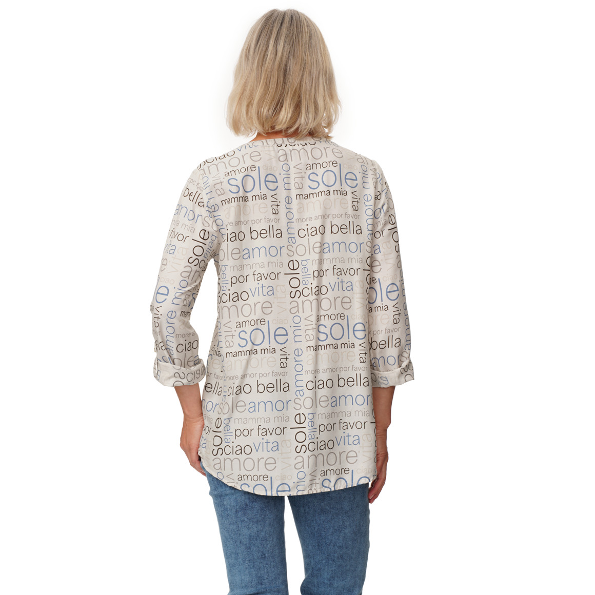Damen Bluse mit Turn-up-Ärmeln