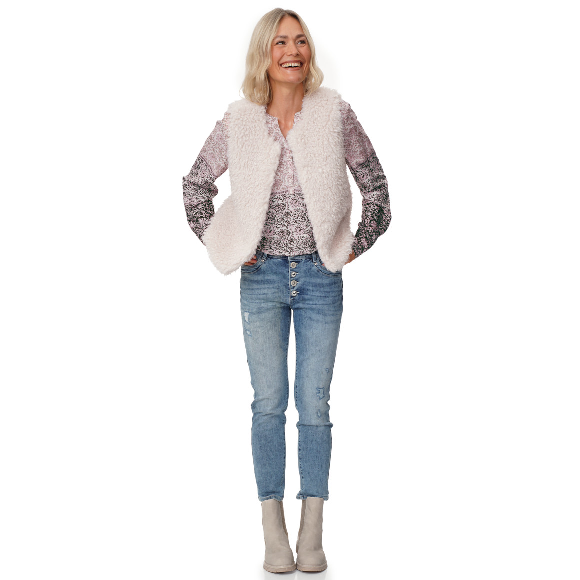 Damen Bluse mit Turn-up-Ärmeln