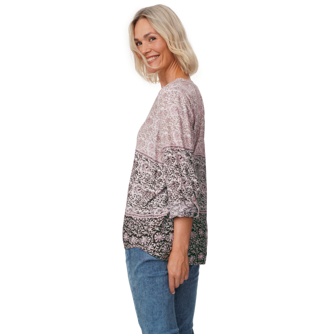Damen Bluse mit Turn-up-Ärmeln
