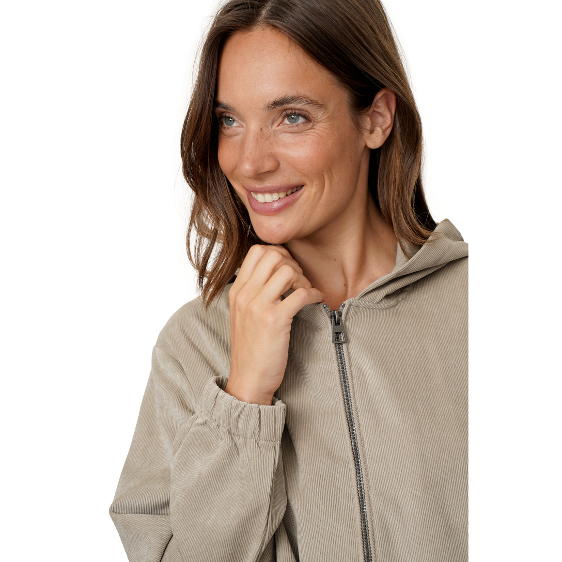 Damen Cord-Blouson mit Kapuze