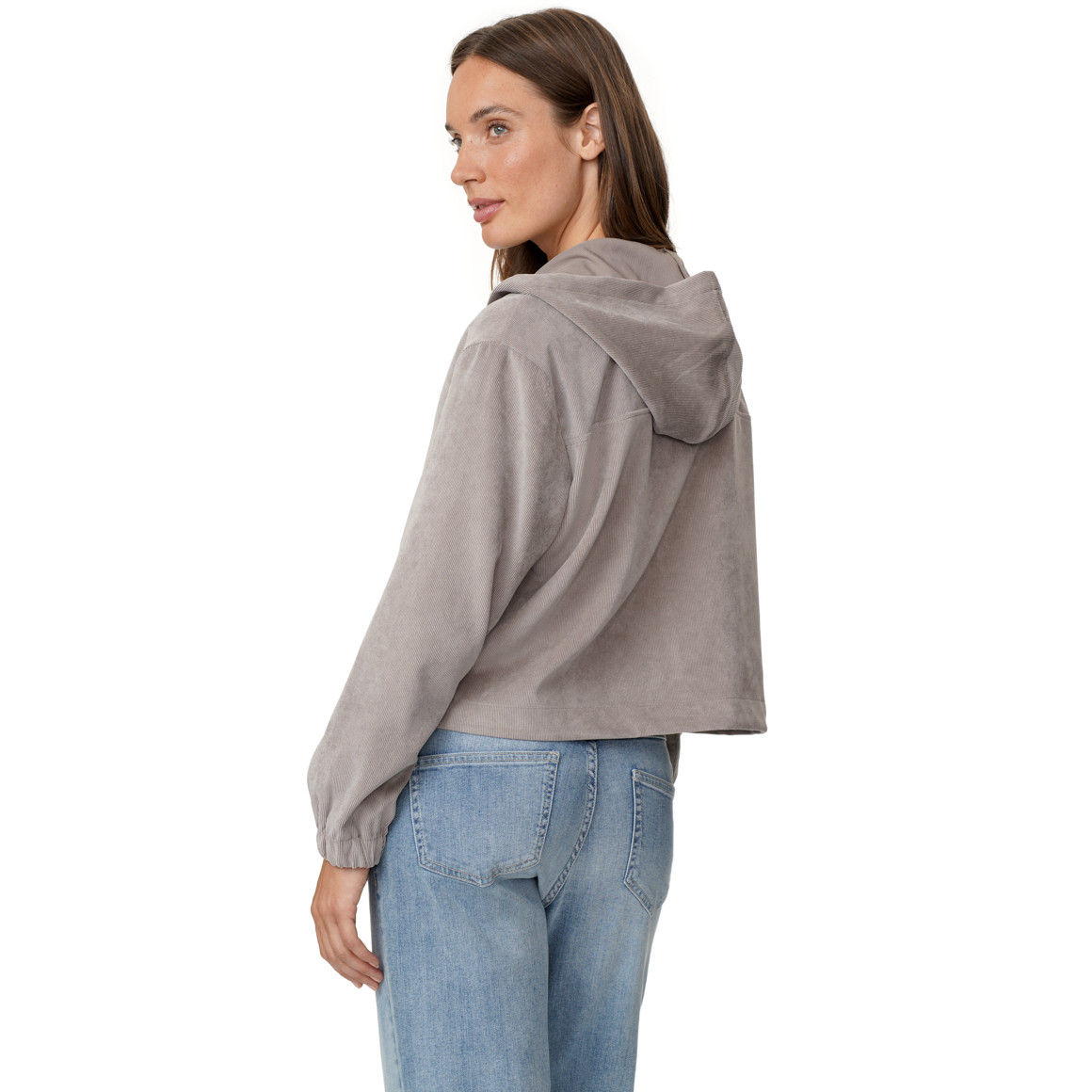Damen Cord-Blouson mit Kapuze
