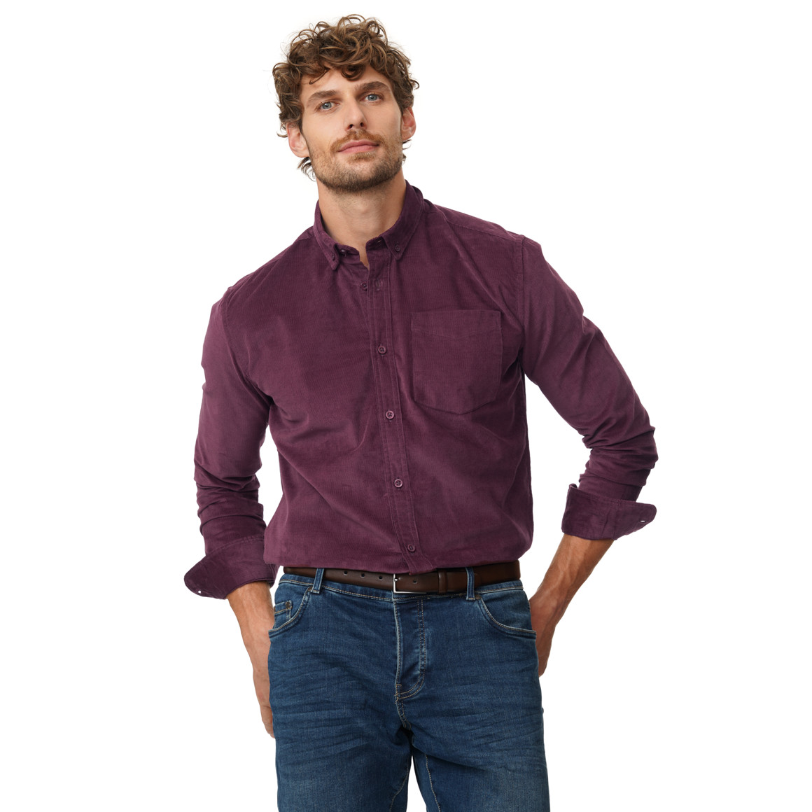 Herren Cordhemd in Regular Fit