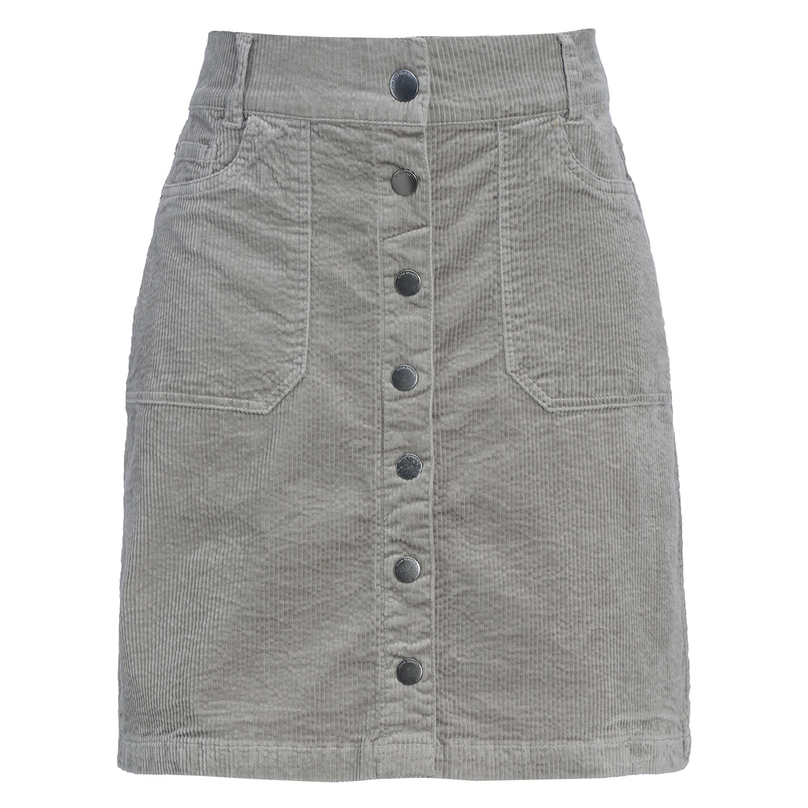 Damen Cord-Rock mit Zierknopfleiste