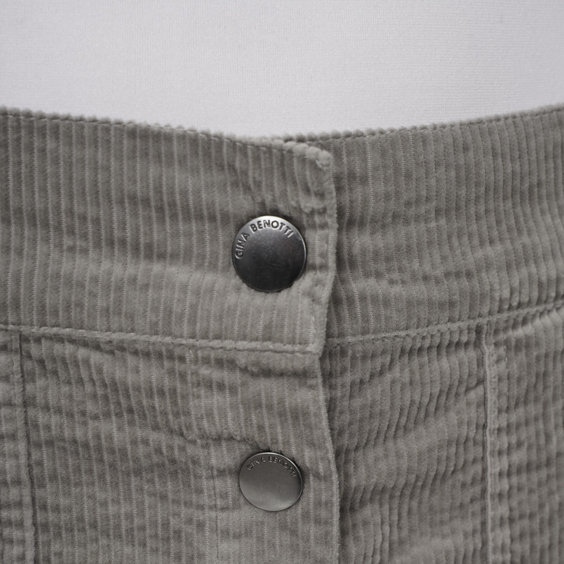 Damen Cord-Rock mit Zierknopfleiste
