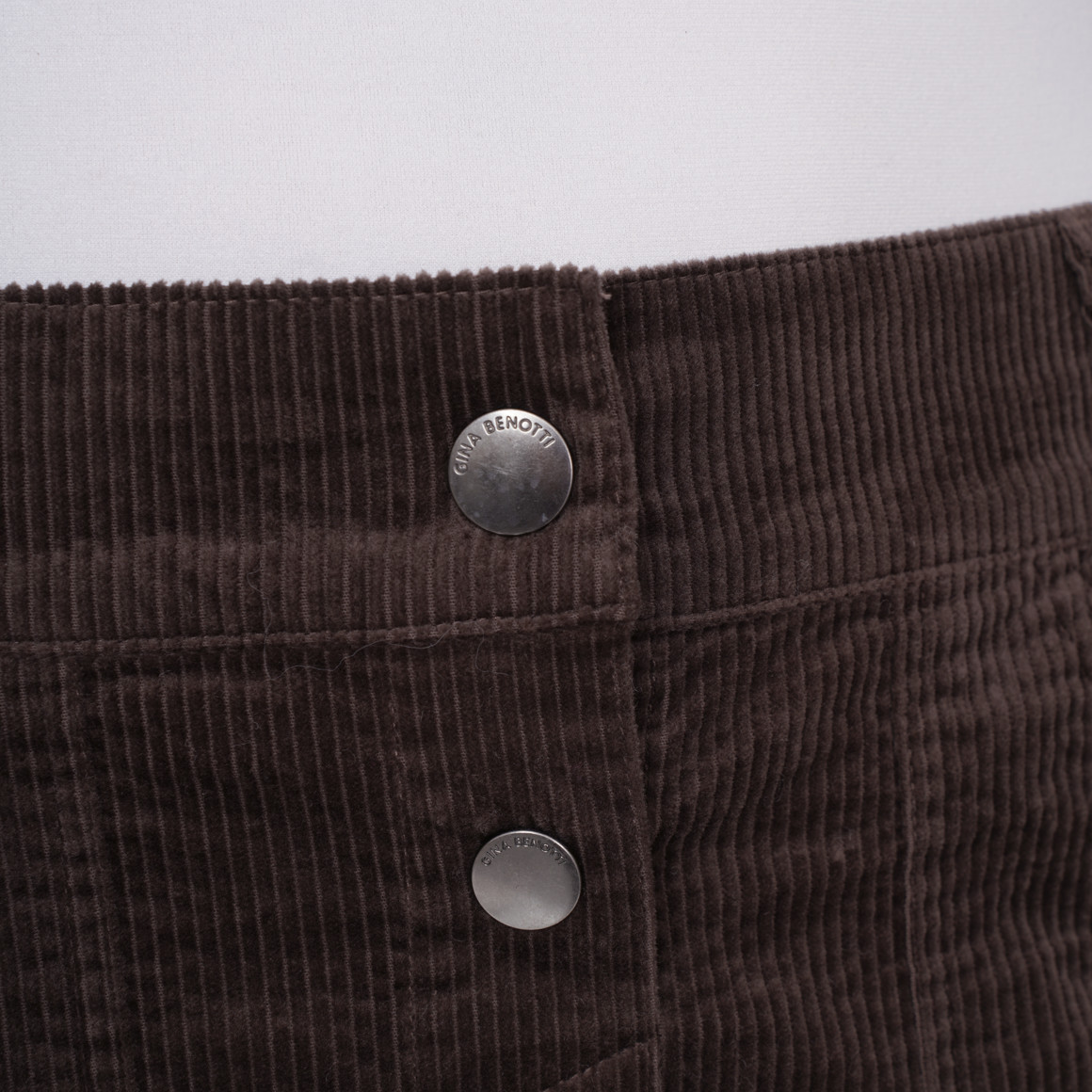 Damen Cord-Rock mit Zierknopfleiste