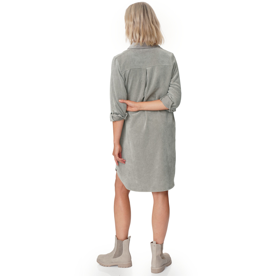 Damen Cord-Kleid mit Brusttaschen