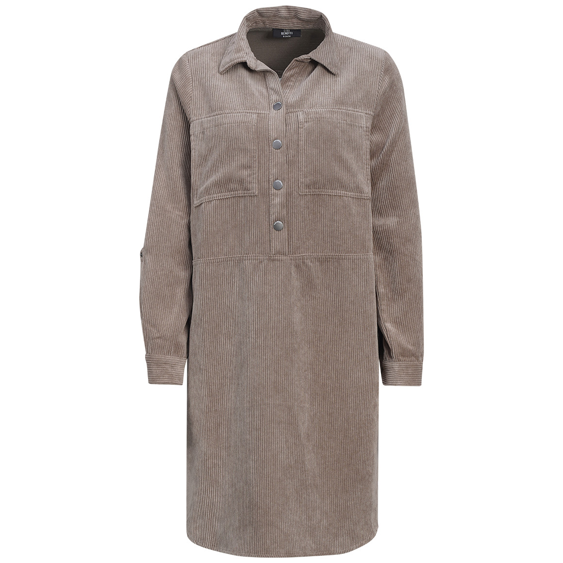 Damen Cord-Kleid mit Brusttaschen