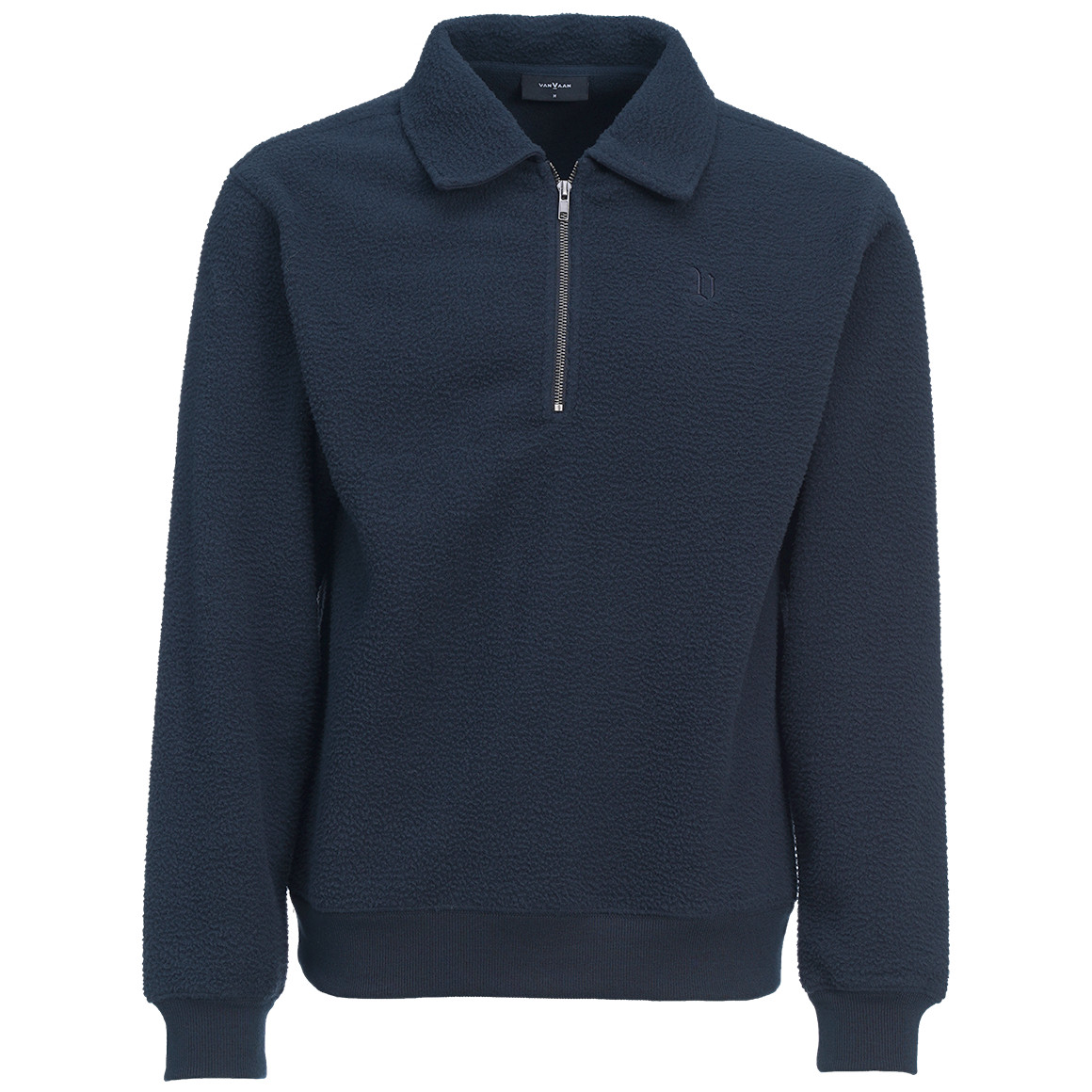 Herren Fleecepullover mit Troyerkragen