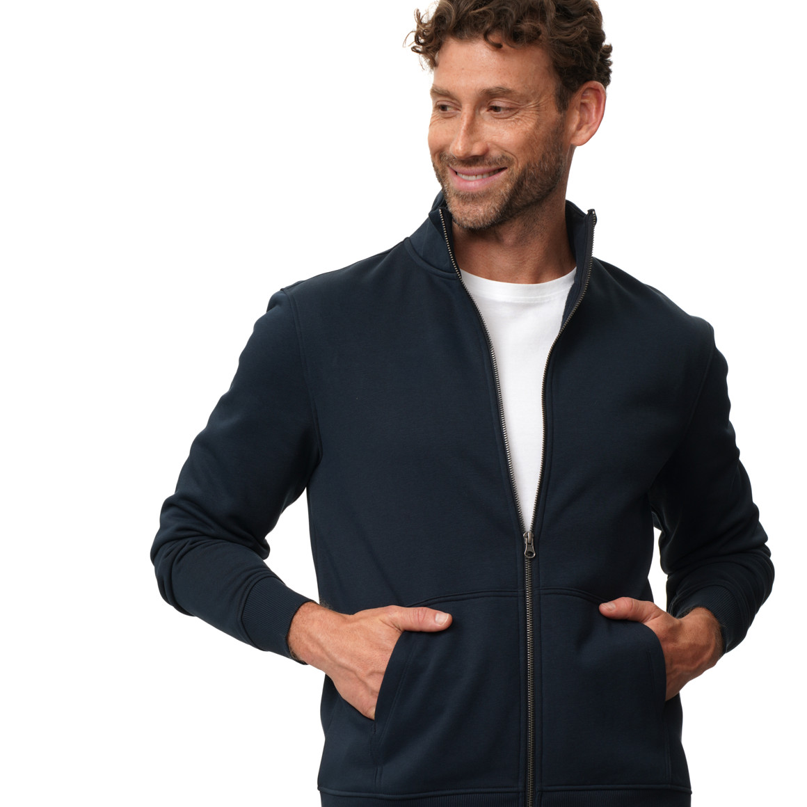 Herren Sweatjacke mit Stehkragen