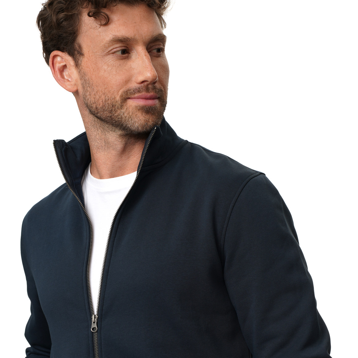 Herren Sweatjacke mit Stehkragen