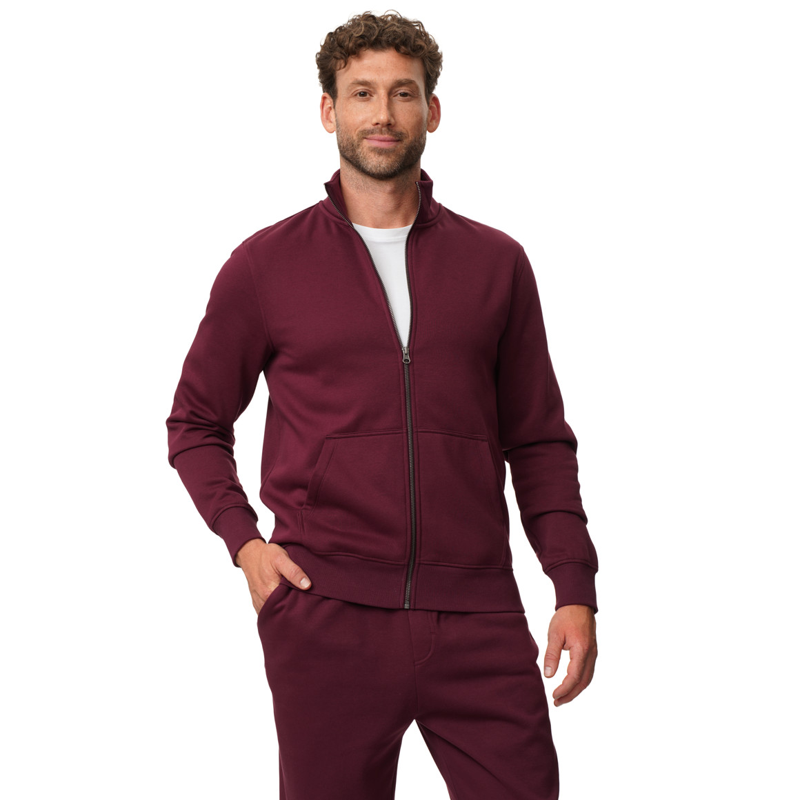 Herren Sweatjacke mit Stehkragen